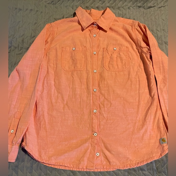 Carhartt Tops - Carhartt‎ button up women’s size medium coral pre-owned condition